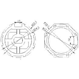 Adaptador AT15 Octogonal diam.59,5 para MT45