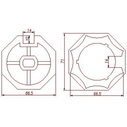 Adaptador AT19 Octogonal diam.67 para MT45