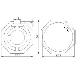 Adaptador AT31 Octogonal diam.70 para MT59