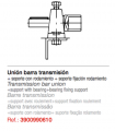 Unión barra transmisión + soporte con rodamiento + soporte fijación rodamiento