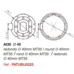 Adaptador AT35 redondo diam.40 para MT35