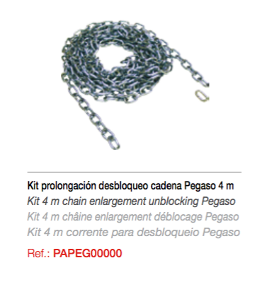 Kit prolongación desbloqueo cadena 4 m para PEGASO