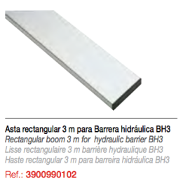 Asta rectangular 3 mts. Barrera hidráulica BH3