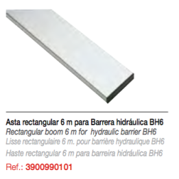 Asta rectangular 6 mts. Barrera hidráulica BH6